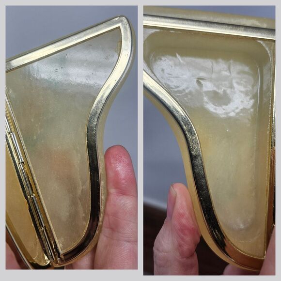 Hand Carved Alabaster Piano Trinket Box Italy Floral Happy 50th Anniversary - Picture 10 of 11